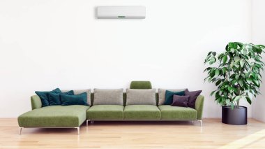 görüntü değil fotoğraf ve değil özel mülkiyet büyük lüks modern parlak iç Klima illüstrasyon 3d işleme bilgisayar ile oluşturulan