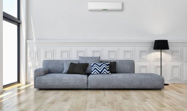 görüntü değil fotoğraf ve değil özel mülkiyet büyük lüks modern parlak iç Klima illüstrasyon 3d işleme bilgisayar ile oluşturulan