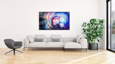 görüntü değil fotoğraf ve değil özel mülkiyet büyük lüks modern parlak iç oda illüstrasyon 3d işleme bilgisayar oluşturulan