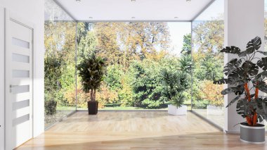 görüntü değil fotoğraf ve değil özel mülkiyet büyük lüks modern parlak iç oda illüstrasyon 3d işleme bilgisayar oluşturulan