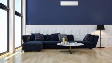 görüntü değil fotoğraf ve değil özel mülkiyet büyük lüks modern parlak iç Klima illüstrasyon 3d işleme bilgisayar ile oluşturulan