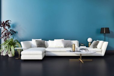 görüntü değil fotoğraf ve değil özel mülkiyet büyük lüks modern parlak iç oda illüstrasyon 3d işleme bilgisayar oluşturulan