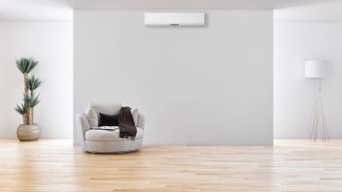 görüntü değil fotoğraf ve değil özel mülkiyet büyük lüks modern parlak iç Klima illüstrasyon 3d işleme bilgisayar ile oluşturulan