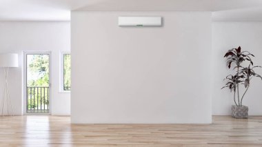 görüntü değil fotoğraf ve değil özel mülkiyet büyük lüks modern parlak iç Klima illüstrasyon 3d işleme bilgisayar ile oluşturulan