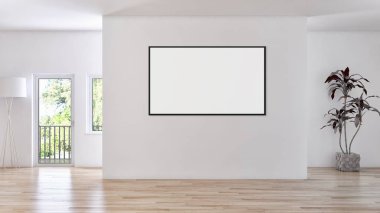 büyük lüks modern parlak iç mekanları ile sahte poster çerçeve resimde 3d render oluşturulan bilgisayar görüntüsü değil fotoğraf ve özel özelliği