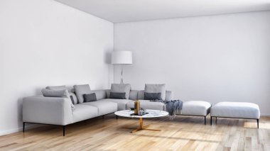 görüntü değil fotoğraf ve değil özel mülkiyet büyük lüks modern parlak iç oda illüstrasyon 3d işleme bilgisayar oluşturulan