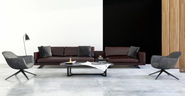 görüntü değil fotoğraf ve değil özel mülkiyet büyük lüks modern parlak iç oda illüstrasyon 3d işleme bilgisayar oluşturulan