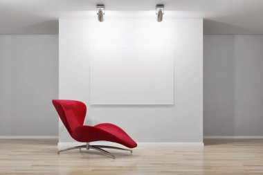 Sahte poster çerçeve resimde 3d render oluşturulan bilgisayar görüntü ile modern aydınlık iç mekanlar
