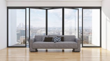 resimde 3d render büyük lüks modern parlak iç mekan Oda