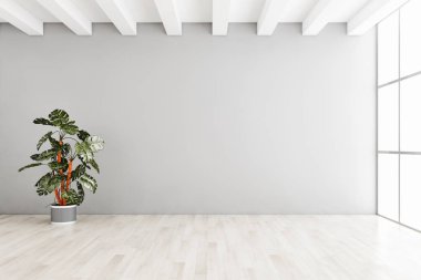 resimde 3d render büyük lüks modern parlak iç mekan Oda