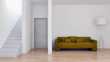 resimde 3d render büyük lüks modern parlak iç mekan Oda