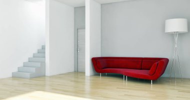 resimde 3d render büyük lüks modern parlak iç mekan Oda