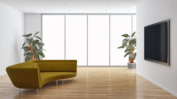 Large Luxury Modern Bright Interiors Room Illustration Rendering — Stock Photo, Image