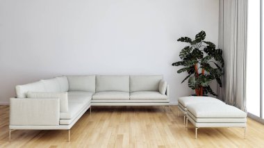 resimde 3d render büyük lüks modern parlak iç mekan Oda