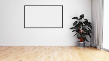 poster çerçeve resimde 3d render kadar büyük lüks modern parlak iç mekanları ile alay