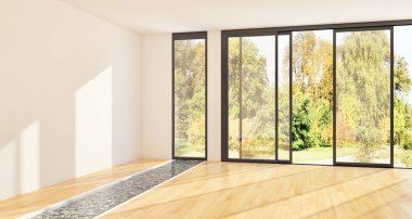 büyük lüks modern parlak iç oturma odası 3d işleme bilgisayar dijital görüntü illüstrasyon