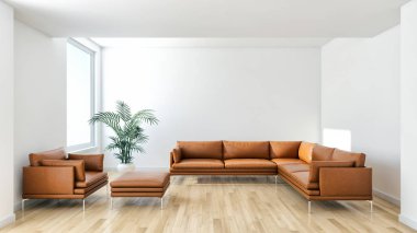 büyük lüks modern parlak iç oturma odası 3d işleme bilgisayar dijital görüntü illüstrasyon