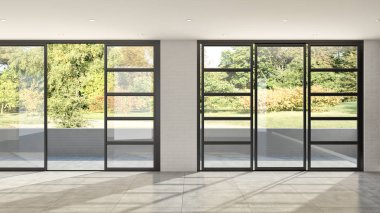 büyük lüks modern parlak iç oturma odası 3d işleme bilgisayar dijital görüntü illüstrasyon