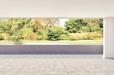 büyük lüks modern parlak iç oturma odası illüstrasyon 3d render