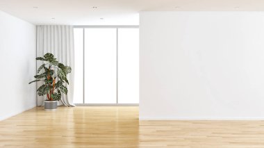 büyük lüks modern parlak iç Oda illüstrasyon 3d render