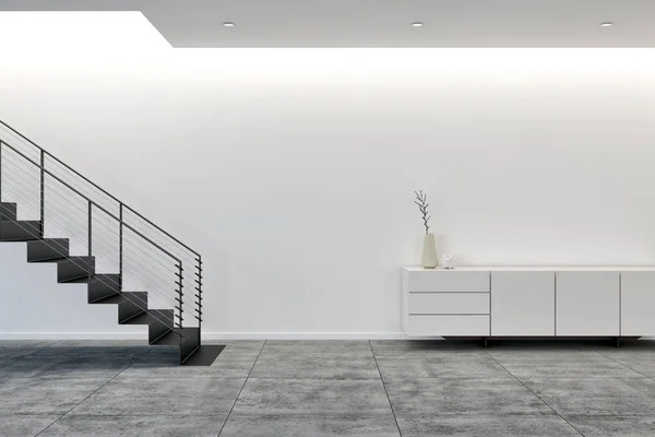 Velké luxusní moderní světlé interiéry obývací pokoj s klimatizací obrázek 3d vykreslování — Stock fotografie