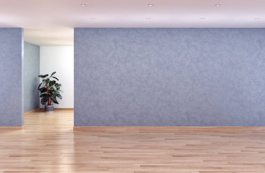 büyük lüks modern parlak iç Oda illüstrasyon 3d render