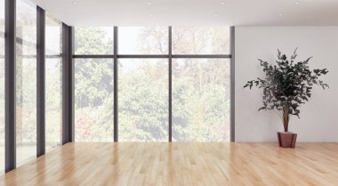 büyük lüks modern parlak iç Oda illüstrasyon 3d render