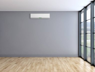 büyük lüks modern parlak iç mekanları ile Klima illus