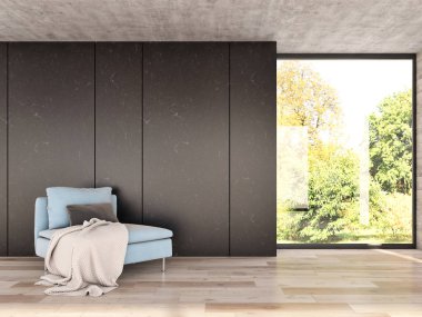 büyük lüks modern parlak iç Oda illüstrasyon 3d render