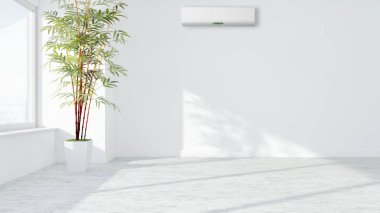 büyük lüks modern parlak iç mekanları ile Klima illus