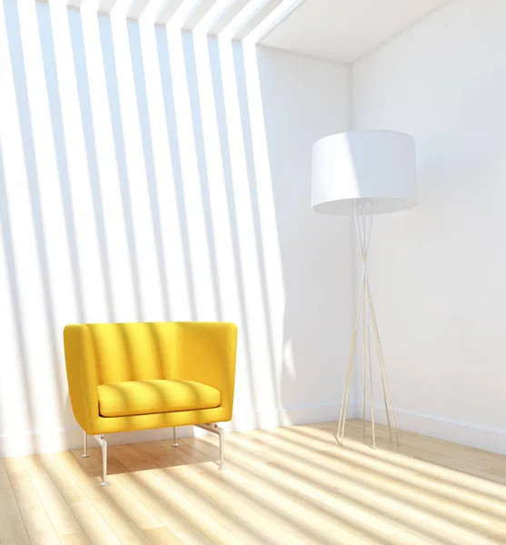 Grande luxo moderno interiores luminosos quarto ilustração 3D render — Fotografia de Stock