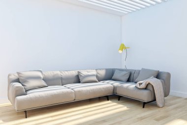 büyük lüks modern parlak iç Oda illüstrasyon 3d render