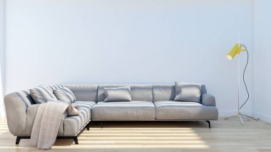 büyük lüks modern parlak iç Oda illüstrasyon 3d render