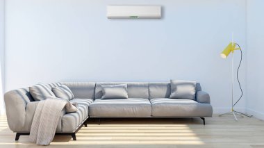 büyük lüks modern parlak iç mekanları ile Klima illus