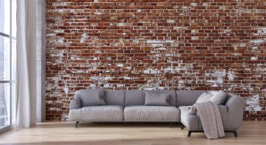 büyük lüks modern parlak iç Oda illüstrasyon 3d render