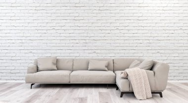 büyük lüks modern parlak iç Oda illüstrasyon 3d render