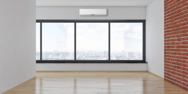 büyük lüks modern parlak iç mekanları ile Klima illus