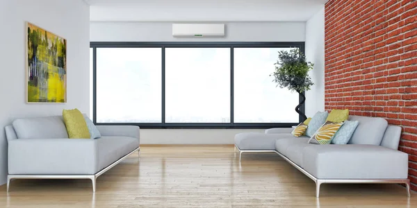 Grote luxe moderne lichte interieur met airconditioning illus — Stockfoto