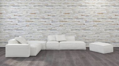 büyük lüks modern parlak iç Oda illüstrasyon 3d render