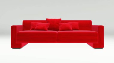 Beyaz arka plan 3D render illüstrasyon izole kanepe
