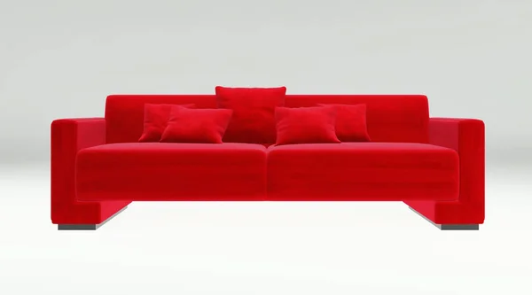 Sofa geïsoleerd op witte achtergrond 3D rendering illustratie — Stockfoto