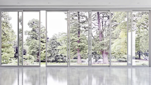 Μεγάλα πολυτελή μοντέρνα φωτεινό εσωτερικό δωμάτιο απεικόνιση 3d καθιστούν — Φωτογραφία Αρχείου