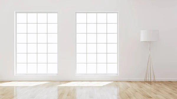 Velké luxusní moderní světlé interiéry prázdná místnost ilustrace 3D — Stock fotografie