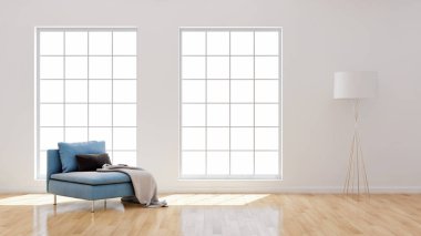 büyük lüks modern parlak iç Oda illüstrasyon 3d render