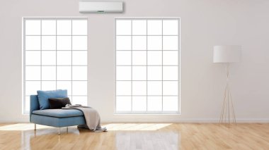 büyük lüks modern parlak iç mekanları ile Klima illus