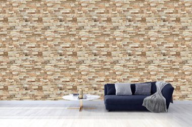 büyük lüks modern parlak iç Oda illüstrasyon 3d render