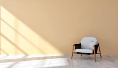büyük lüks modern parlak iç Oda illüstrasyon 3d render