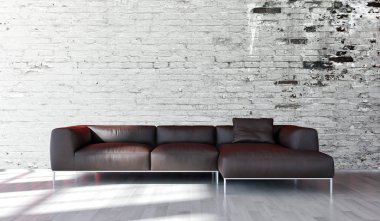 büyük lüks modern parlak iç Oda illüstrasyon 3d render