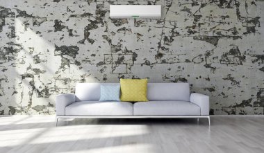 büyük lüks modern parlak iç mekanları ile Klima illus