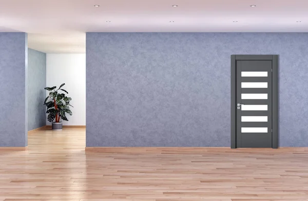 ドアのイラストが付いている大きい贅沢な現代明るいインテリアの部屋 — ストック写真